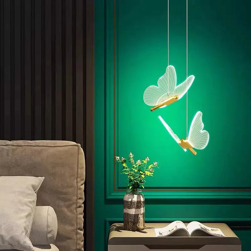 Creative butterfly chandelier light for children's room - vue 5 sur 14