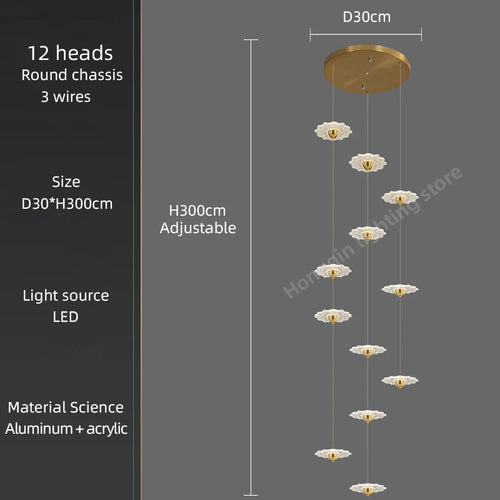 Modern LED chandelier for decorative indoor lighting - vue 19 sur 26