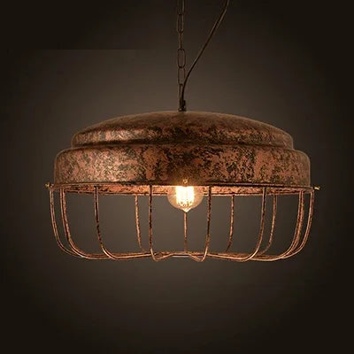 Industrial retro pendant light vintage with LED E27 bulb for bedroom dining kitchen bar - vue 12 sur 23