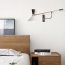 Long arm wall light adjustable lamp for reading and study