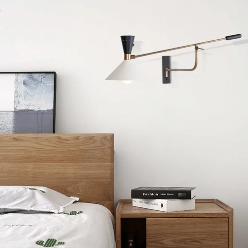 Long arm wall light adjustable lamp for reading and study - vue 3 sur 6