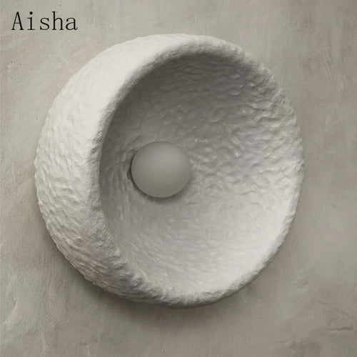 Retro Japanese resin wall light for interior decor - vue 5 sur 9