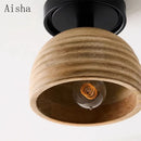 Retro wooden ceiling light in American style for interior decoration