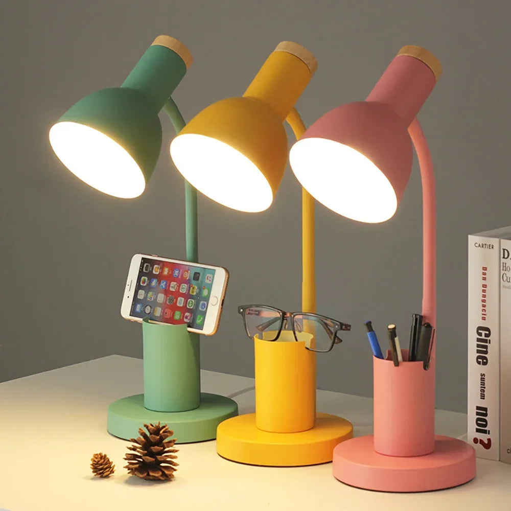 Nordic creative desk lamp with decorative LED pen holder