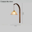 Modern walnut wood lamp with decorative LED light