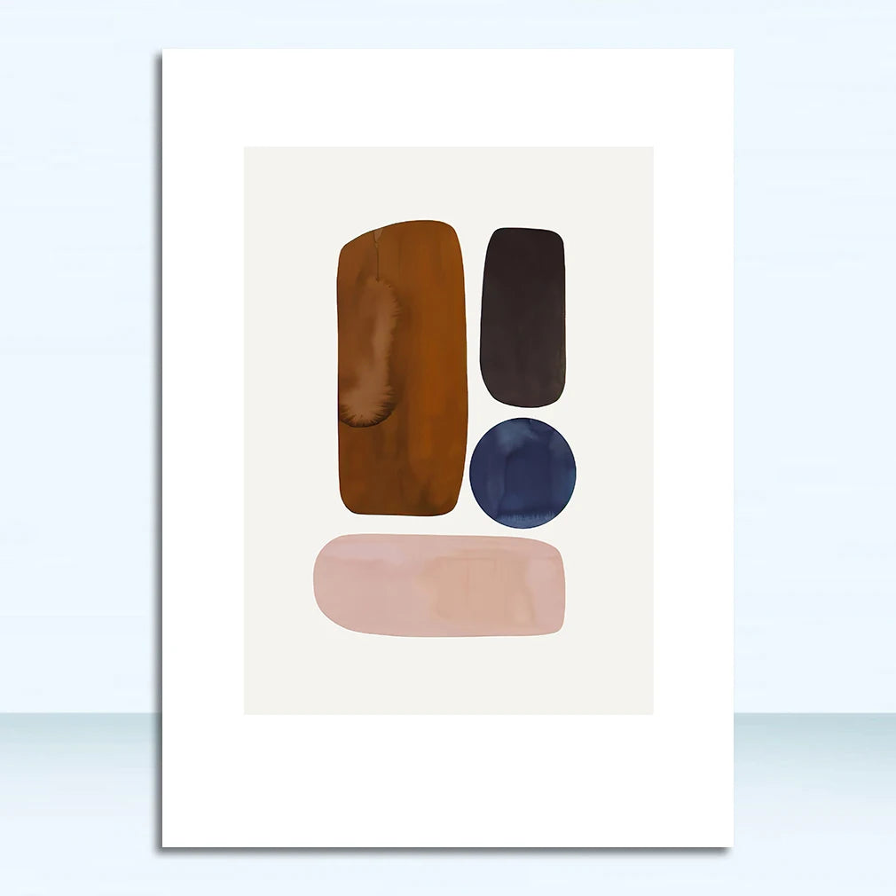 Abstract geometric watercolour wall poster nordic decor