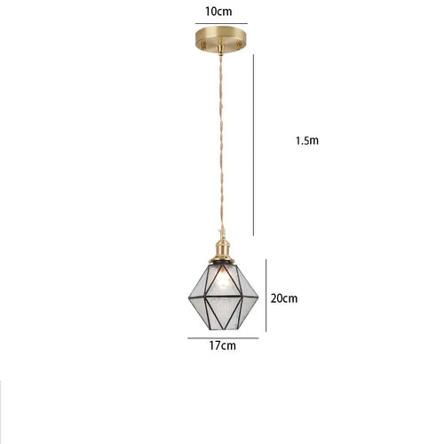 Nordic style stained glass pendant light for industrial lighting - vue 17 sur 18