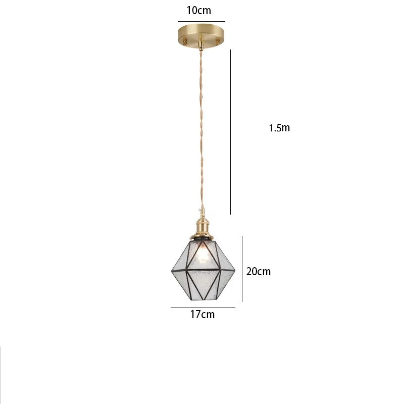 Nordic style stained glass pendant light for industrial lighting - vue 16 sur 18