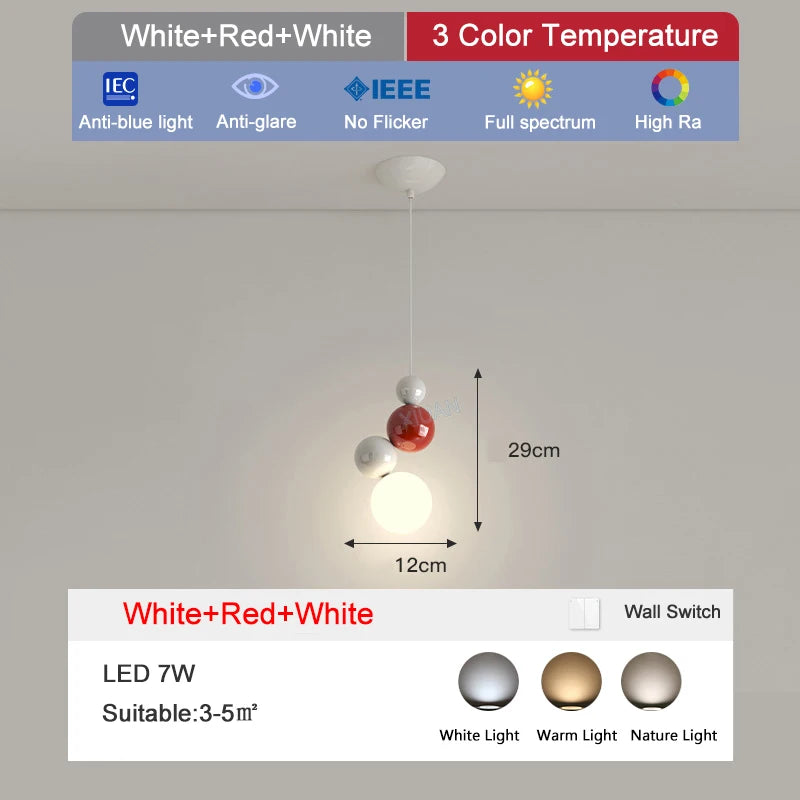 Round metal pendant light for children's bedroom - vue 8 sur 9