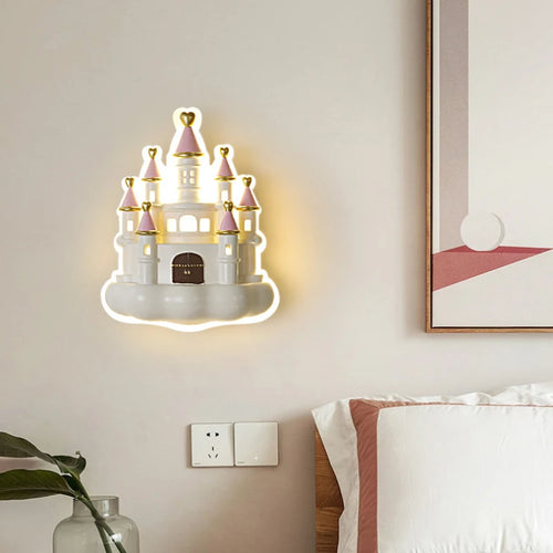 Cartoon castle wall light for cute children's room - vue 5 sur 7