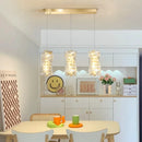 Modern Nordic pendant light in stainless steel and decorative crystal