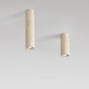 Cylindrical light yellow travertine surface mount ceiling light