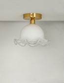 Modern ceiling light in antique glass and brass, unique and minimalist
