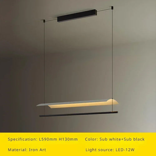 Modern nordic pendant light with long minimalist design - vue 11 sur 12