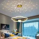 Modern LED cloud flower chandelier with starry sky indoor lighting