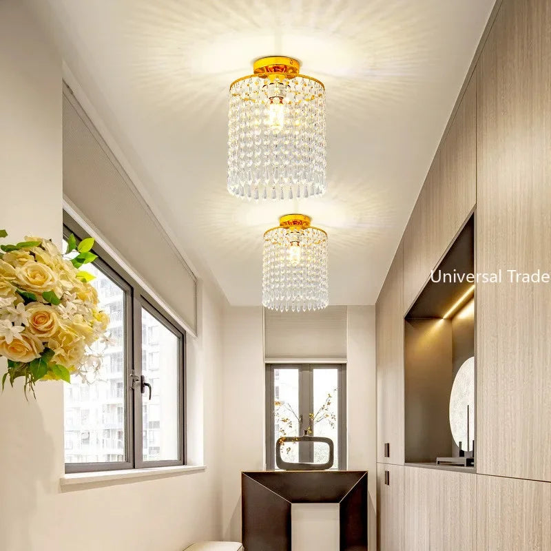 K9 crystal LED ceiling light with stainless steel frame