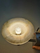 Circular marble and copper wall light in modern antique style