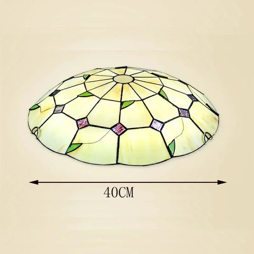 Mediterranean bohemian Tiffany stained glass chandelier for interior decor - vue 10 sur 9