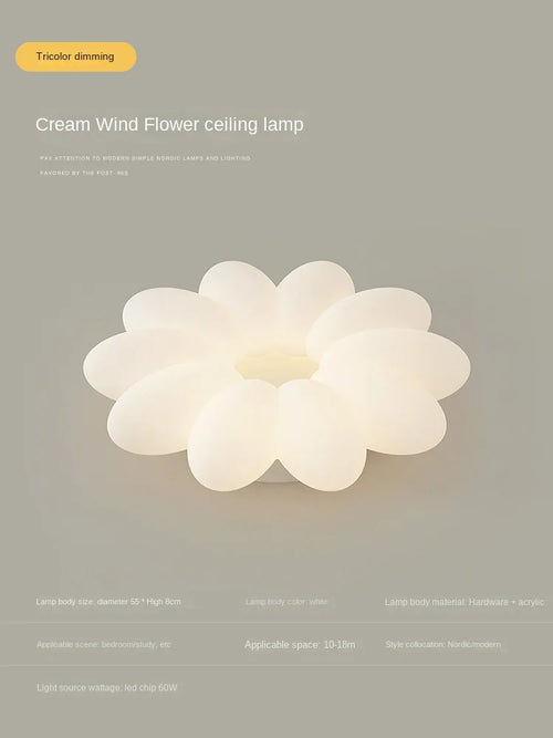 plafonnier led fleurs pour chambre d enfant trois couleurs lumière - vue 10 sur 10