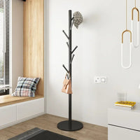modern vertical wood and iron hanger for storage