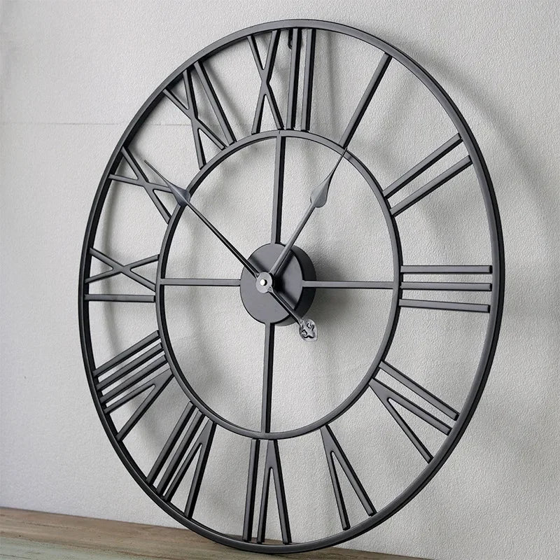 Modern 3D retro wall clock with Roman numerals home decor