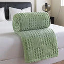 Soft waffle jacquard throw minimalistic living room bedroom
