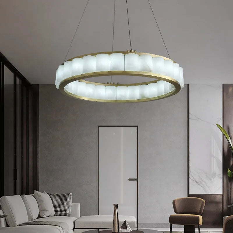 Spanish natural marble luxury chandelier for hotel - vue 3 sur 15