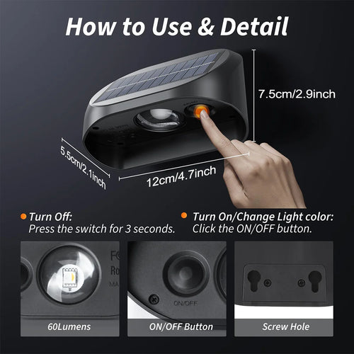 Waterproof solar lights for outdoor dusk to dawn lighting - vue 4 sur 8