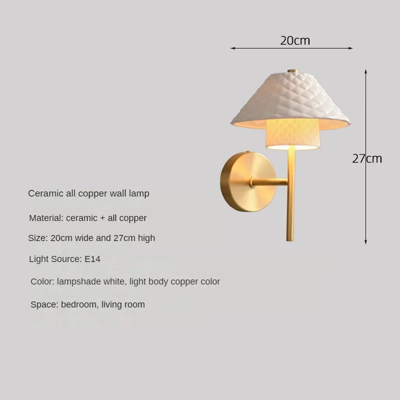 Modern ceramic and copper desk lamp with adjustable angle - vue 7 sur 12