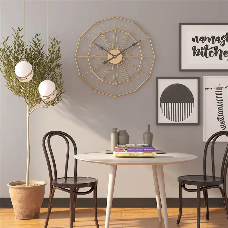 geometric industrial style wall clock for modern decoration - vue 3 sur 7