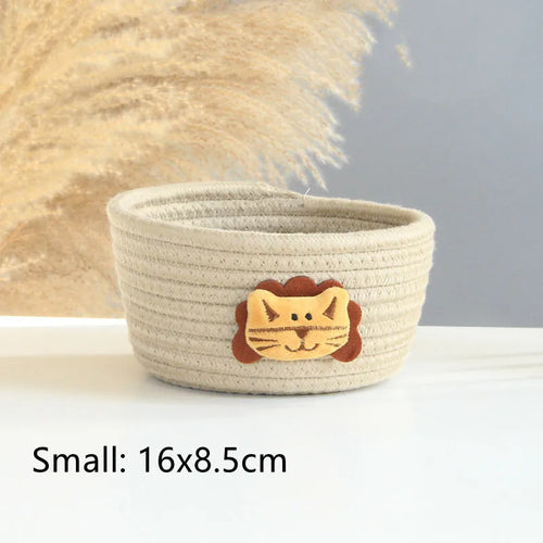 woven animal storage basket for toys and miscellaneous items - vue 9 sur 21