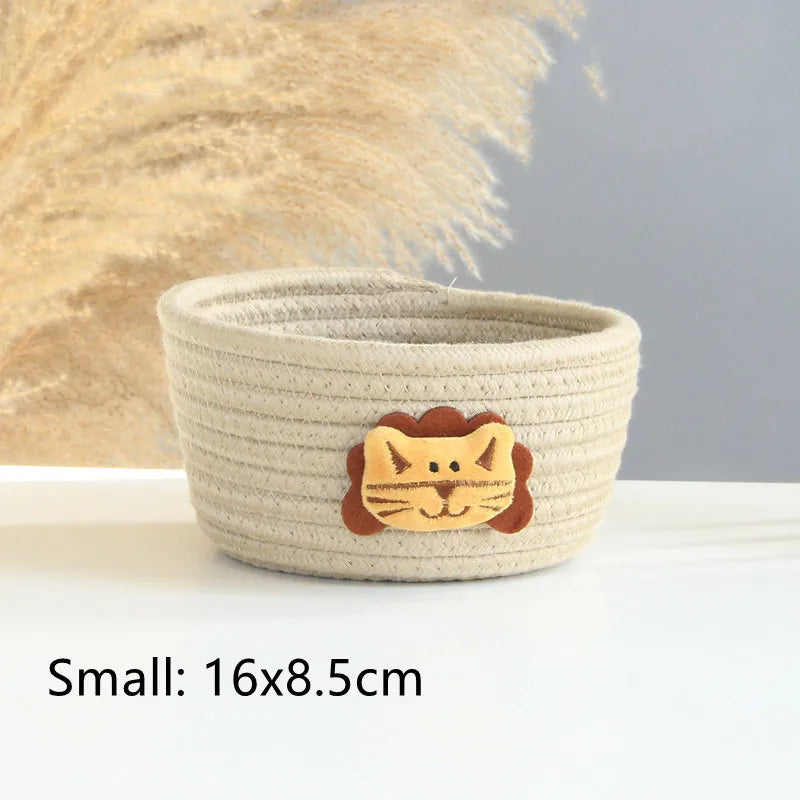 woven animal storage basket for toys and miscellaneous items - vue 8 sur 21