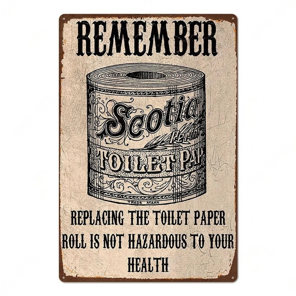 vintage humorous metal sign for wall decoration