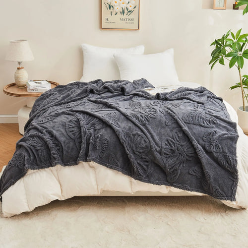 plaid polaire sherpa doux motif plaid jacquard intérieur - vue 7 sur 6