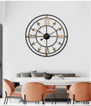Wrought Iron Wall Clock for Living Room, Home Warm Decoration, Retro Silent Clock