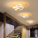 modern spiral LED ceiling light for a minimalist interior