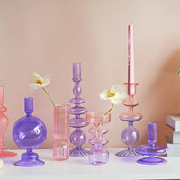 Glass candle holders for wedding decor and Christmas gifts