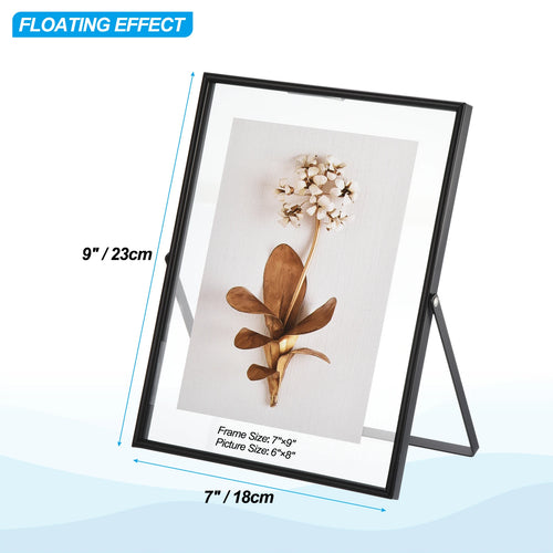 Set of 2 metal and glass photo frames for decoration - vue 17 sur 22