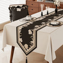 Beige vintage floral table runner country style