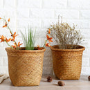 wicker trash basket for storage and waste
