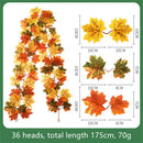 Decorative artificial silk maple leaf garland for garden