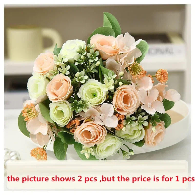 Artificial silk hydrangea bouquet for elegant decoration - vue 12 sur 12