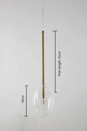 decorative teardrop-shaped clear glass pendant light