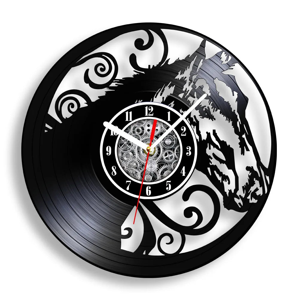 horse vinyl wall clock equestrian decoration handmade unique gift - vue 11 sur 22
