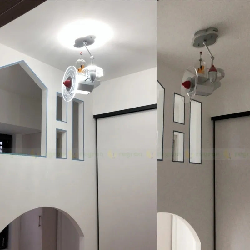 Modern airplane-shaped decorative children’s ceiling light