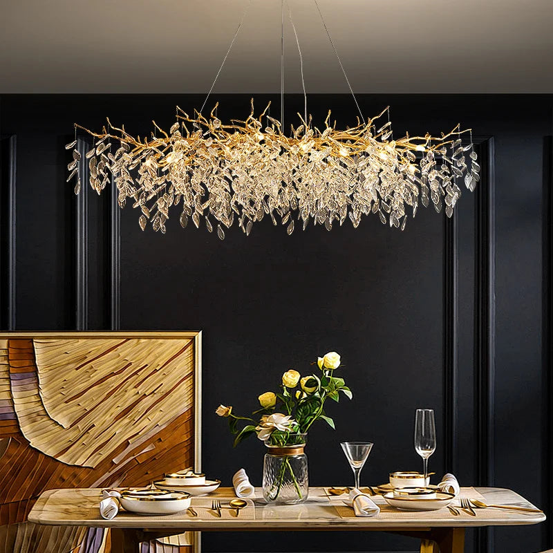 Luxurious gold glass chandelier for interior decoration - vue 4 sur 16
