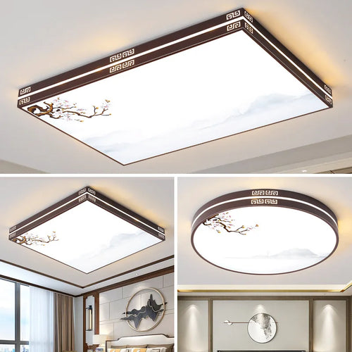 Modern rectangular LED ceiling chandelier for indoor lighting - vue 4 sur 14