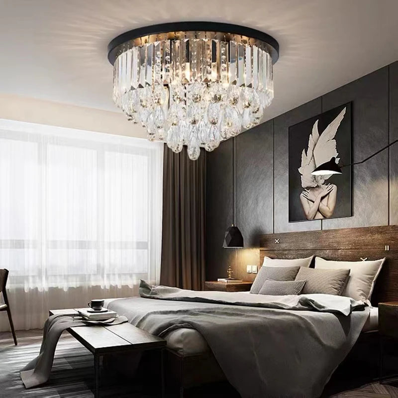 Luxury American style dimmable crystal LED chandelier