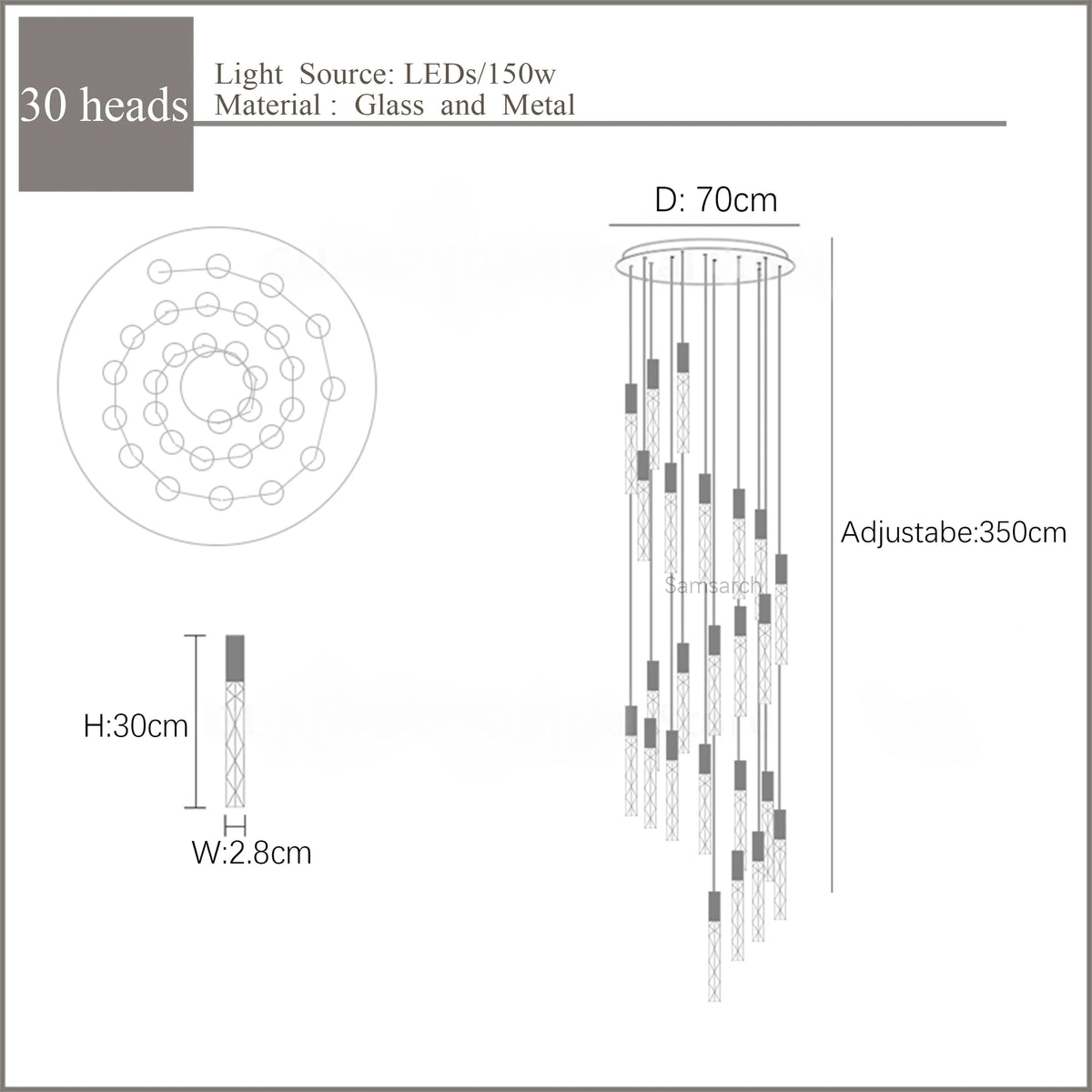 lustre moderne en cristal design personnalisé pour intérieur contemporain