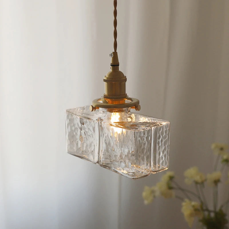 Modern minimalist Japanese glass chandelier with LED lighting